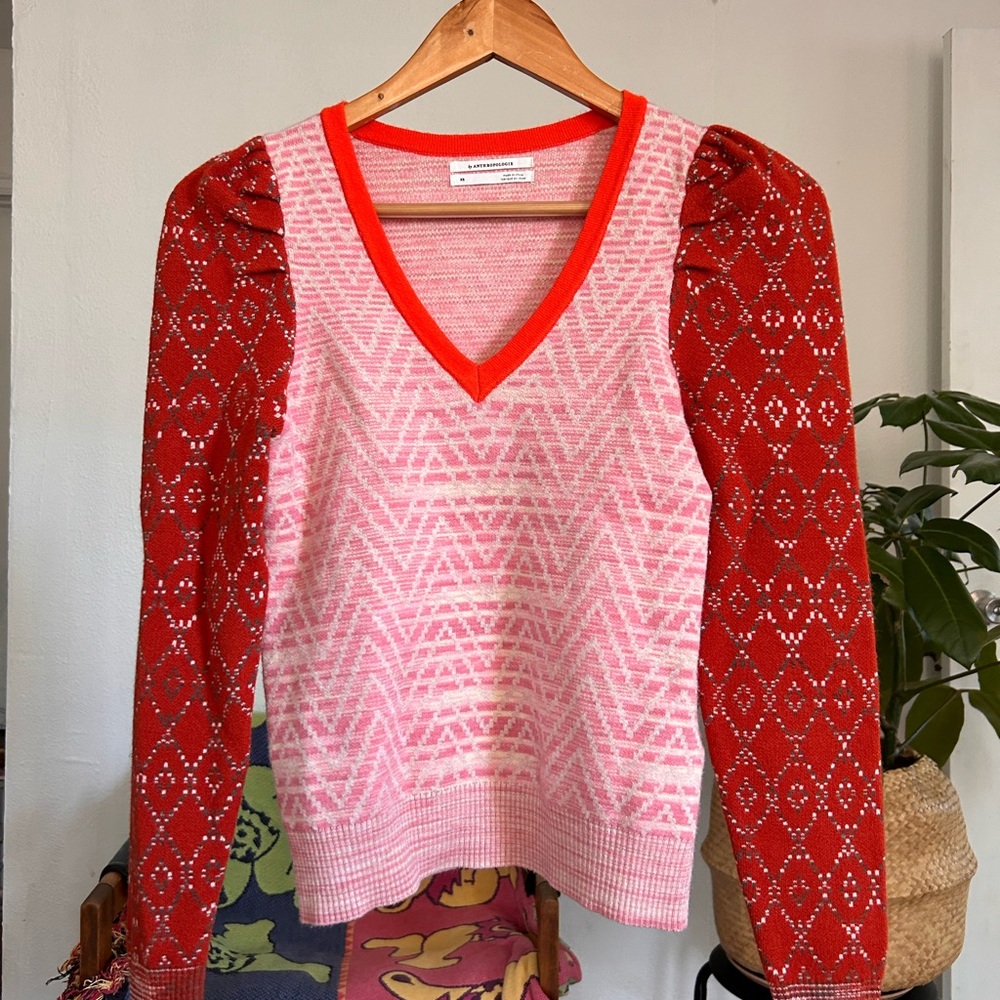 Anthropologie Puff Sleeve Soft Woman’s Size XSmall Sweater